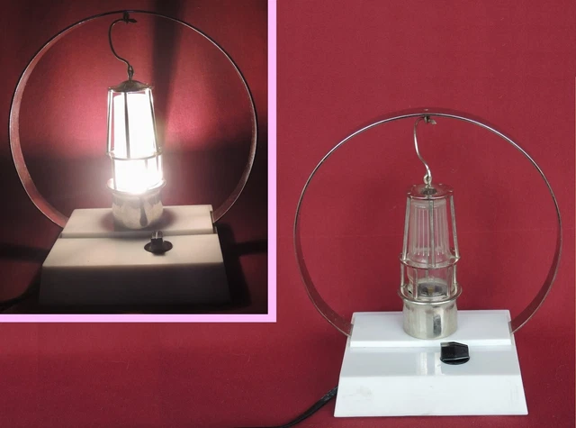 Old Desktop NIGHT-LAMP USSR COAL MINERS SAFETY Nickel LAMP Vintage Soviet