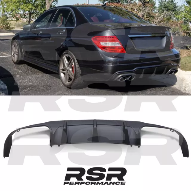 Amg Style Rear Diffuser Splitter Valance For Mercedes C Class W204 C63 12-15