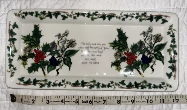 Portmeirion The Holly And the Ivy Sandwich Tray 11 3/4" euc