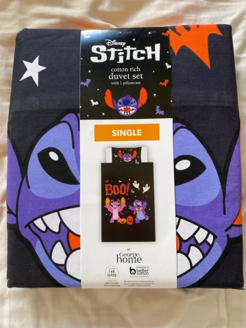 Disney Stitch & Angel Wende Halloween Einzelbettdecke Set