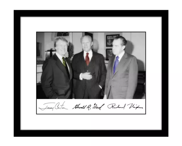 President 8x10 Signed photo Jimmy Carter Gerald Ford Richard Nixon autographed