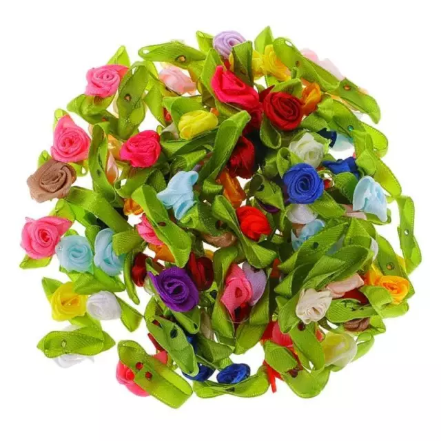 100 Mini Silk Rose Flower Heads For DIY Wedding Garland Decor