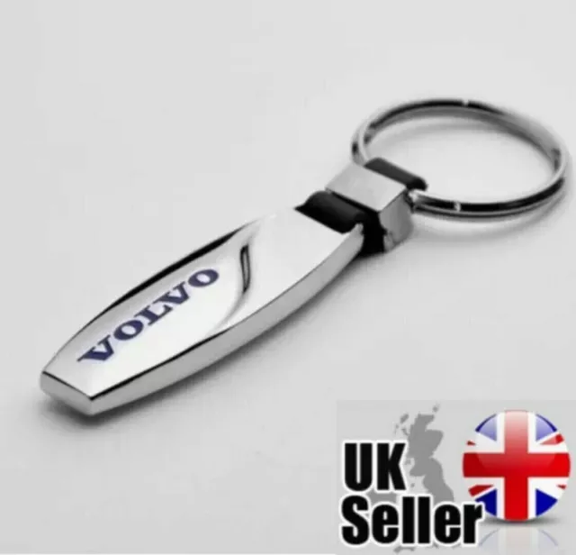 ✅NEW ✅Volvo Car Logo Teardrop ✅Chrome ✅Metal Keyring key chain Fob Gift