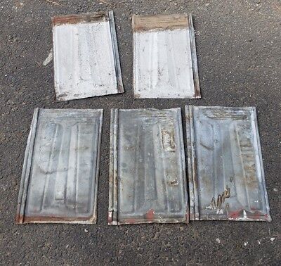 5 Antique tin Barn Roof Shingles 9" x 14" REDUCED SALE 2