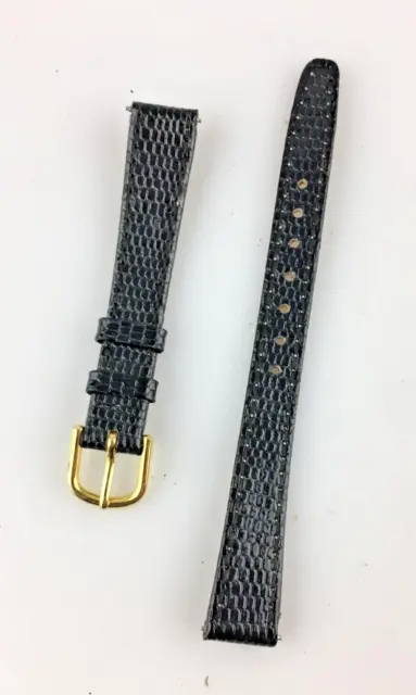 Cinturino Orologio Bulova 12 mm In Pelle Nero con Cuciture Donna Qualità Fibbia