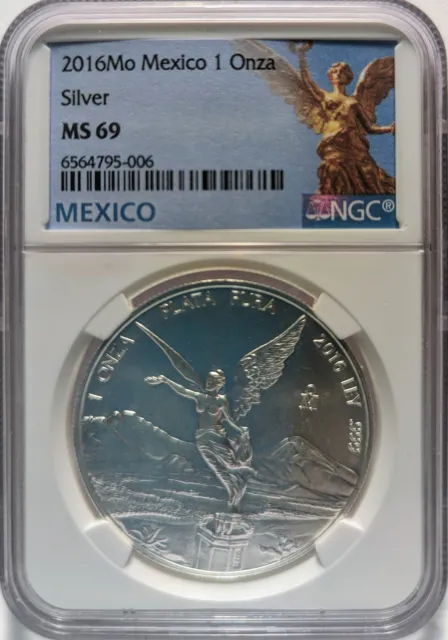 2016-Mo Mexico - Libertad 1 Onza - NGC MS69 (Mexico Label; 1oz Silver)