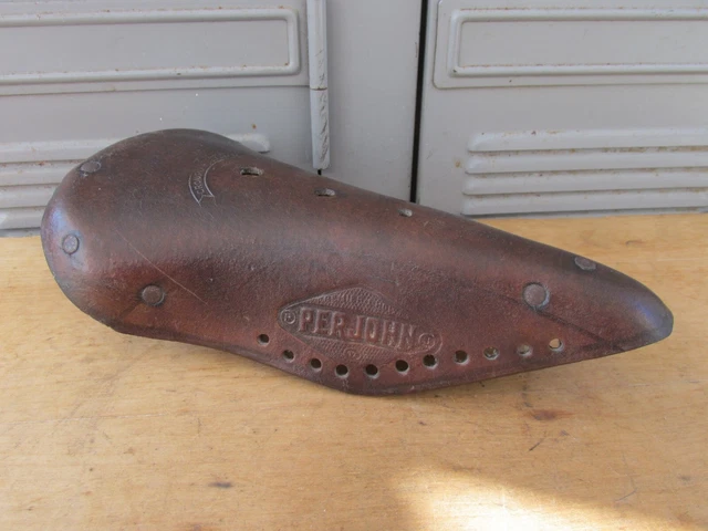 Selle Vélo De Course Ancienne PERJOHN En Cuir - Pour Vélo Route/randonneuse, Fabrication Française