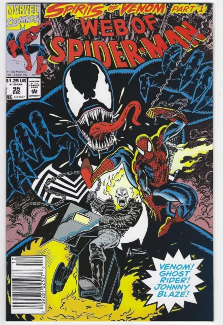 WEB OF SPIDERMAN 95 NM NEWSSTAND VARIANT VENOM 1992 AMAZING 1985 1st SERIES LB5