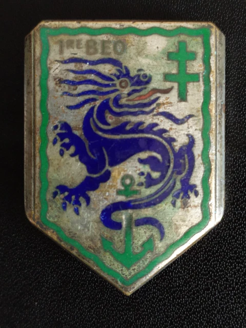 Insigne Original Service Des Essences En Extrême-Orient (Indochine) Avec Dragon