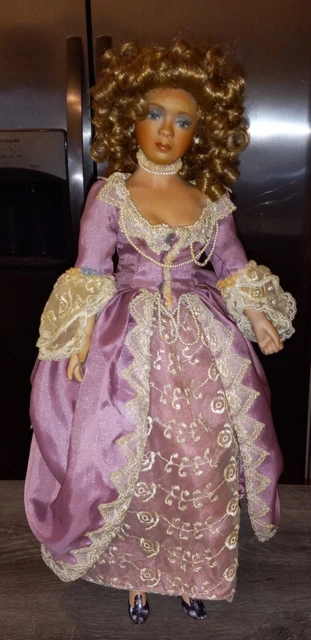 Paradise Galleries Gainsborough Ladies LADY JANE 16" Porcelain Doll w Stand