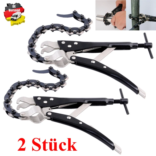 2 pezzi catene di scarico taglierina tubi taglierina tubi taglierina tubi di scarico 19 mm-83 mm