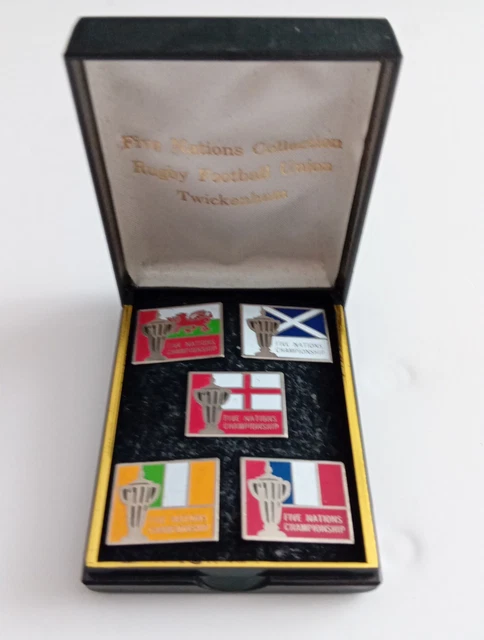 Rare coffret 5 pins, Five Nations Collection Rugby football