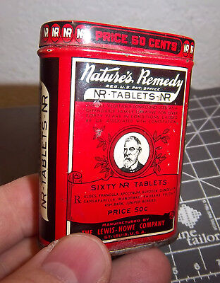 Vintage Natures Remedy NR tablets tin, paperword inside, great colros & graphics