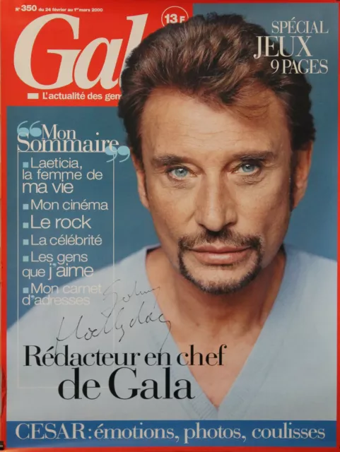 "Johnny HALLYDAY Rédacteur en chef de GALA" Affiche originale GALA n°350 / 2000