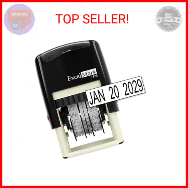 ExcelMark 7820 Self-Inking Rubber Date Stamp