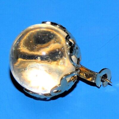Vintage Glass Orb Brooch Pin Art Deco Globe Sphere Pool of Light C Clasp