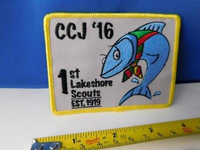 Boy Scouts Canada Patch Cj 16 Big Fish 1St Lakeshore Est 1919  Badge Collector