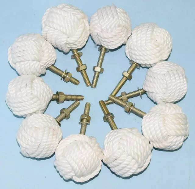 Nautical Twisted Jute Rope Door Knobs/ Pull and Push Handle Knobs for Cabinets,