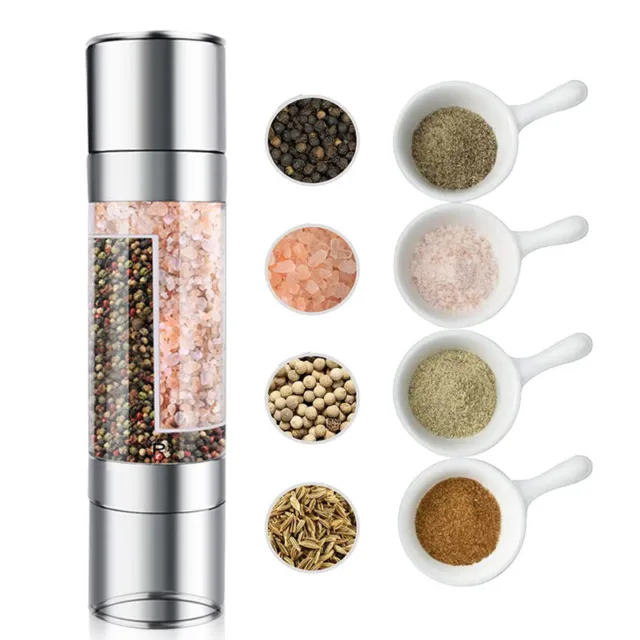 2in1 Salt and Pepper Grinder Stainless Steel Manual Ceramic Spice Mills Kitchen