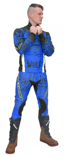 Wulfsport Erwachsene BLAU S/M Motorrad Motorrad Trials Trikot & Hose Kit 2