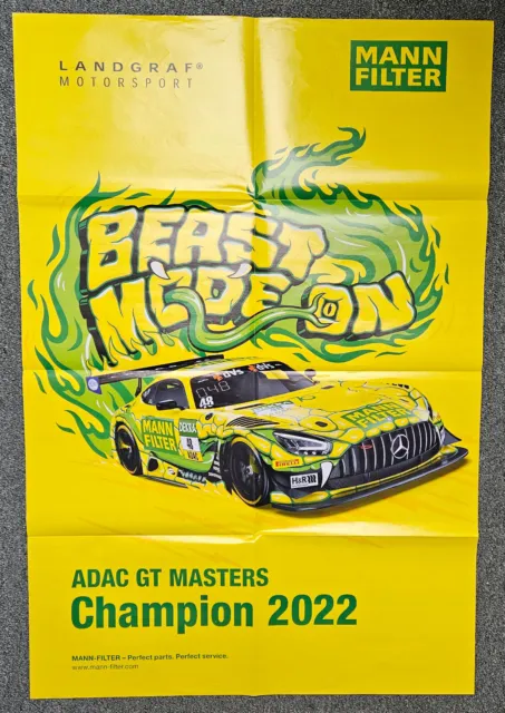 ADAC GT Masters Champion 2022 Poster Mann Filter Mercedes-Benz AMG GT3 Evo