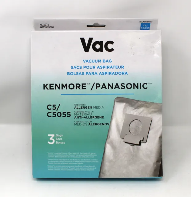 VAC Kenmore/Panasonic C5/C5055 Replacement Vacuum Bag (3-Pack)