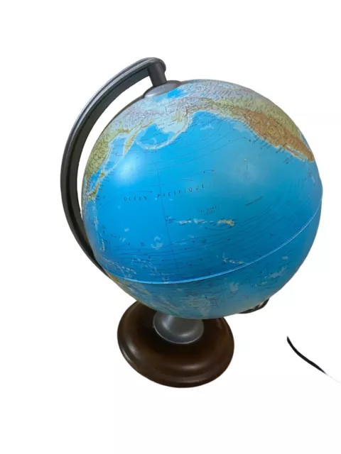 Globe terrestre vintage en bois 1970