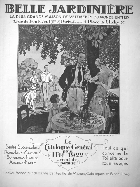 Publicité De Presse 1922 La Belle Jardinière La Plus Grande Maison Du Vêtements