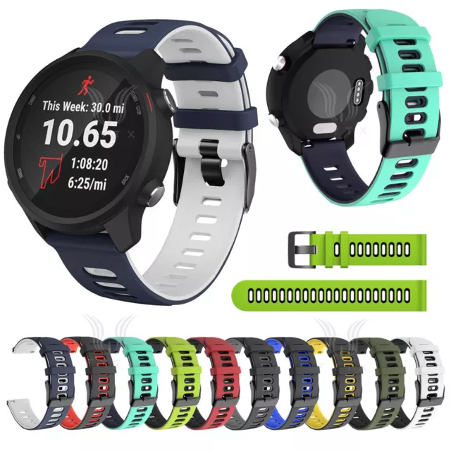 Per Garmin Vivoactive 3 4 Forerunner 245 255 265 cinturino in silicone doppio strato