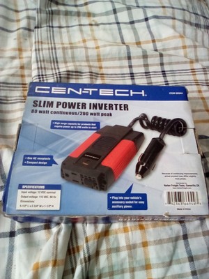 Power Inverter Cen-Tech Slim Inverter 80 watt continuous/200 watt peak 