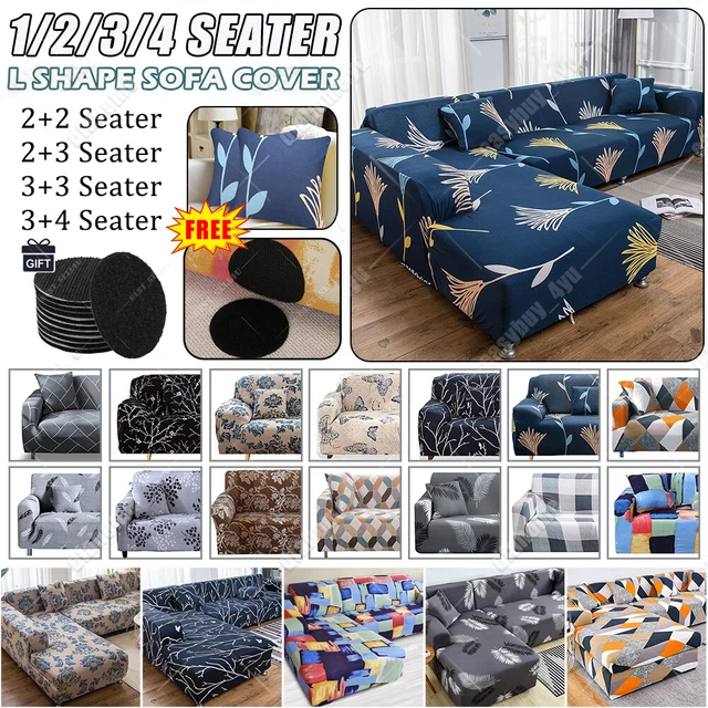 1/2/3/4 Seater L Shape Corner Sofa Cover Stretch Lounge Slipcover Couch Covers