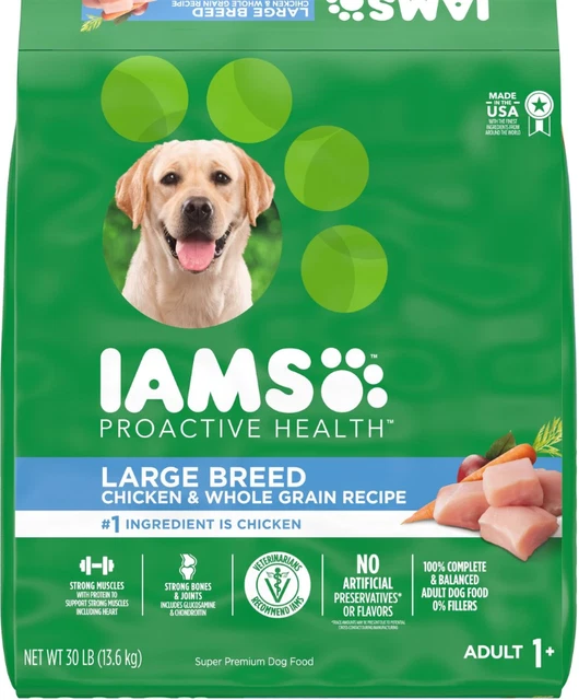 IAMS Adult High Protein Large Breed Dry Dog Food with Real Chicken, 30 lb. Bag IAMS Adult High Protein Large Breed Dry Dog Food with Real Chicken, 30 lb. Bag