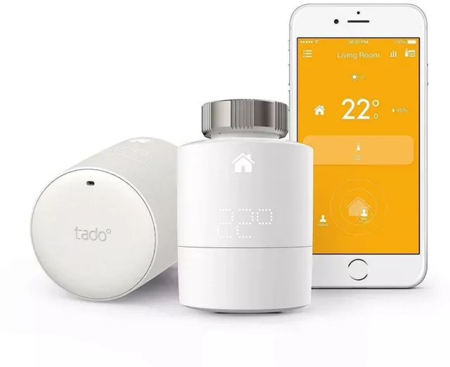 2 X Tado smart TRVs (Thermostatic radiator valve) smart heating