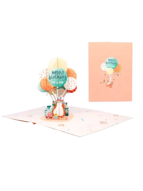 Biglietto auguri compleanno: gatto con cappellino - Mamma e Bambini