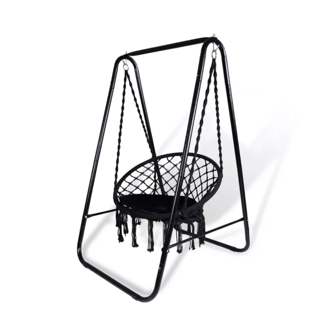 Hängesessel mit Gestell Kissen Hängeschaukel Hängestuhl Indoor & Outdoor