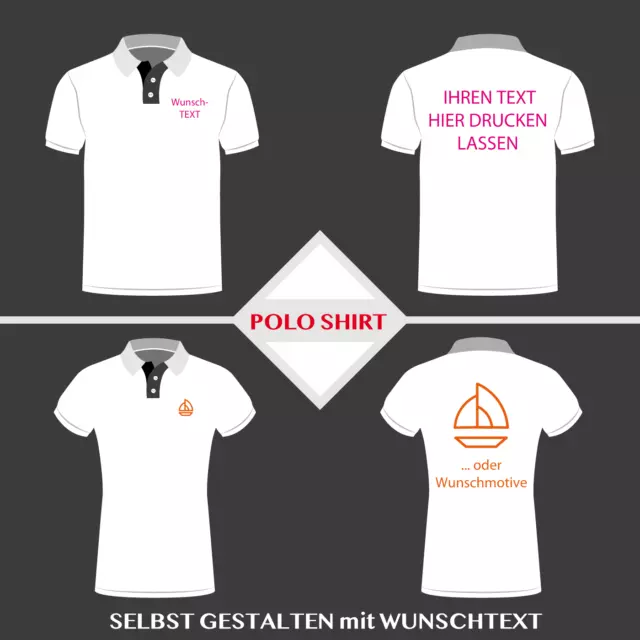 👕 POLO SHIRTS - MIT WUNSCHTEXT SELBST GESTALTEN und bedrucken lassen 👕