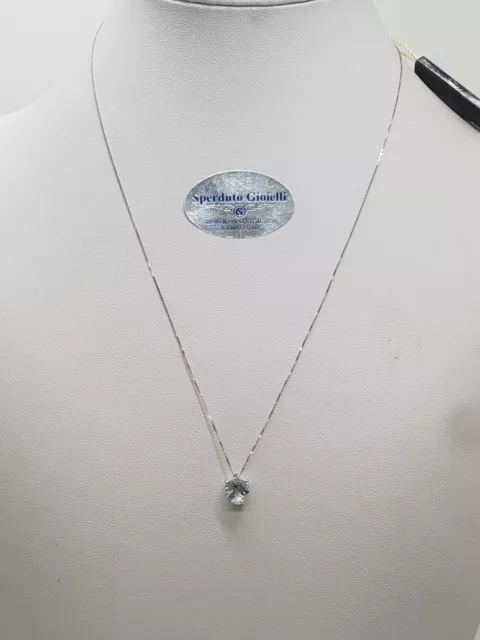 Collana Da Donna Armonie Gioielli Oro Bianco 18Kt Acquamarina E Diamante (0461)