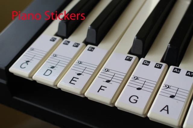 Learn Piano Faster Stickers For 61-Key Keyboard - Laminated Clear Vinyl ...