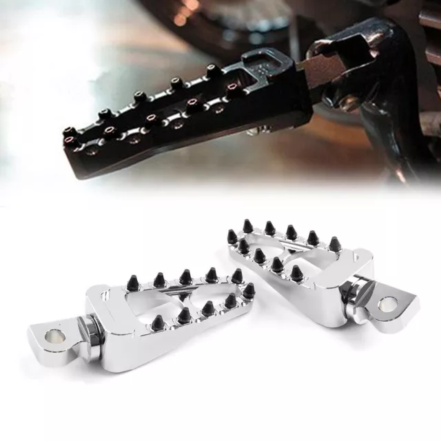 Male Mount Footpegs Footrests Pad Chrome+Black For Harley Touring Sportster Dyna