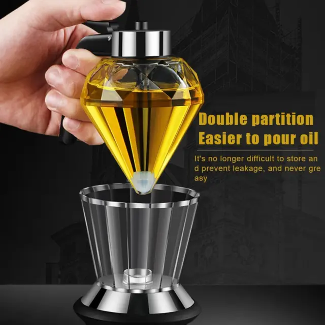 Distributeur d'huile, bouteille de distributeur d'huile d'olive, bouteille  d'huile transparente et dorée en acrylique, pot d'assaisonnement liquide