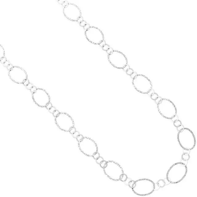 20,3mm Collar Cadena Collar de Auténtico 925 Plata, 80cm, Mujer