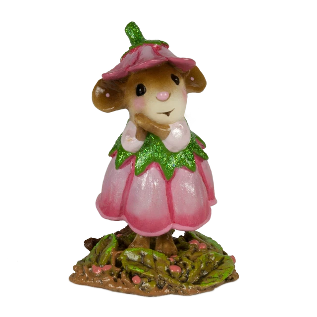 Wee Forest Folk WEE FLOWER MOUSE OF THE MONTH, WFF# M-640f, JUNE ROSE