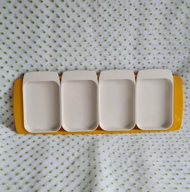 Vintage Decor Australia Snack Serving Tray. Yellow White Acrylic