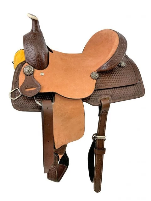 Barrel Style Hard Seat Youth Saddle with Basket Tooling Rough Out 13" NEW