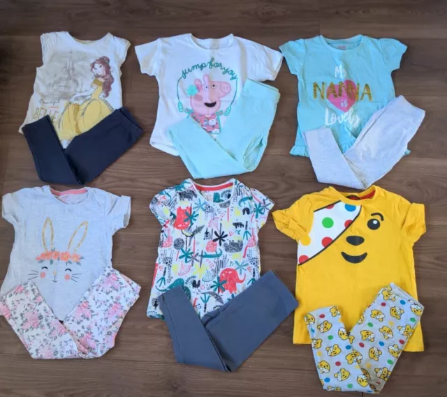 Massive Pacchetto Abbigliamento Ragazze 3-4 Anni Maniche Corta Top & Leggings Mix&Match