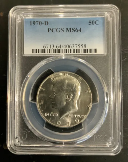 1970-D Kennedy 50C Half Dollar Coin PCGS Graded MS64
