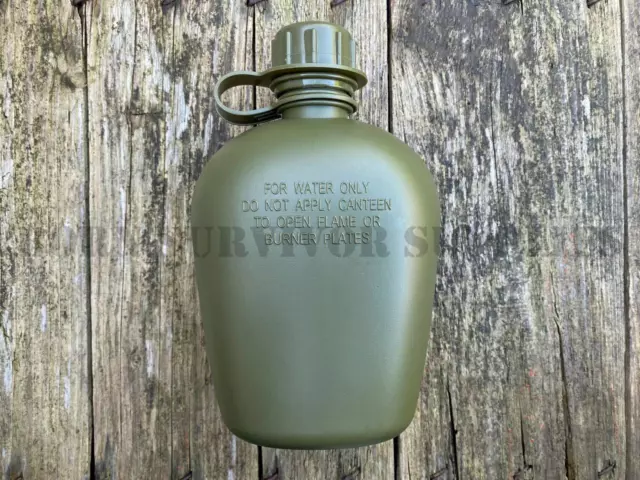 HEAVY DUTY WATER BOTTLE CANTEEN 1L GREEN - US Army Style Bushcraft Survival Kit