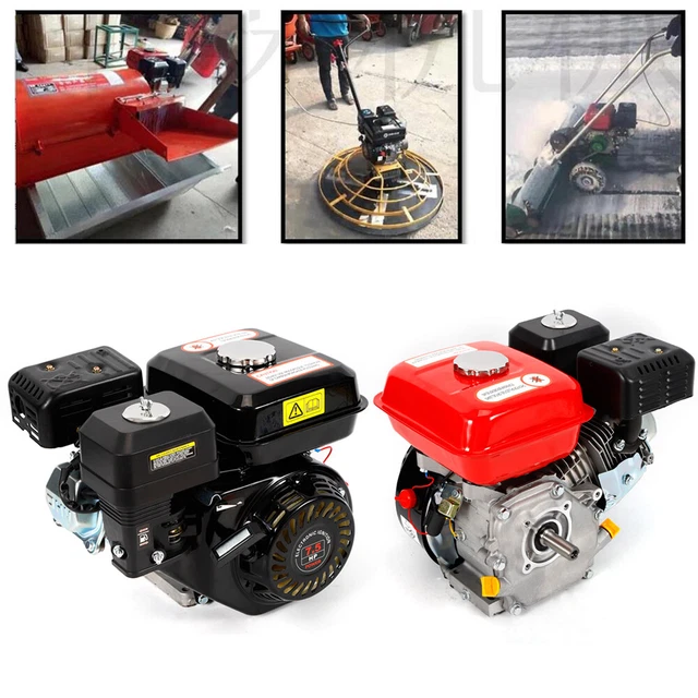 Motore A Benzina 4 Tempi 7.5 CV OHV - Motore Industriale Raffreddato Ad Aria, Albero Orizzontale Da 20mm, Con Allarme Olio - 8