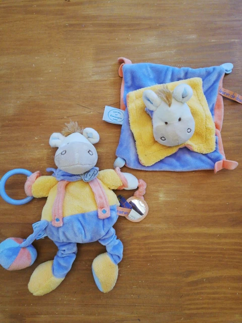 Lot Graine De Doudou Et Compagnie Âne Cheval Jaune Orange Bleu Pantin Activités