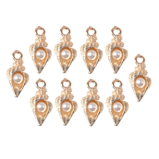 10 Stück Feines Design Mode Legierung Perle Conch Charms Schmuckherstellung